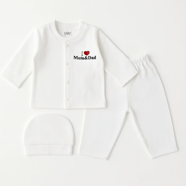 Baby 3Pcs Gift Set I Love Mom & Dad